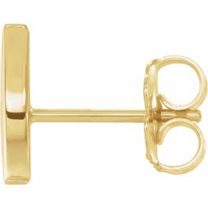 14K Yellow Gold Each Friction Backs Crescent Moon Stud Earring