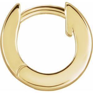 14K Yellow Gold Each Hoop Earrings, Length: 9.5 Mm, Thickness: 2.5 Mm