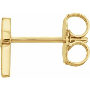14K Yellow Gold 6 X 4 Mm Each Friction Back Polished Cross Earring