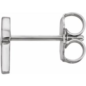 Sterling Silver 6 X 4 Mm Each Friction Back Included Polished Cross Earring