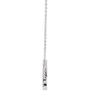 14K White Gold 21.76 X 13.8 Mm 18 In Polished Love Necklace