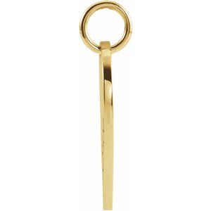 14K Yellow Gold Left 17 X 10 Mm Polished Broken Heart Pendant
