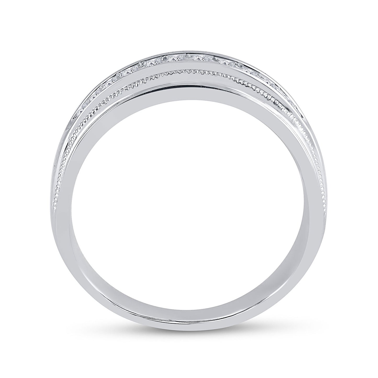 10K Yellow Or White Gold Mens Round Diamond Wedding Single Row Band Ring 1/4 Cttw, Mens Size: 7-13