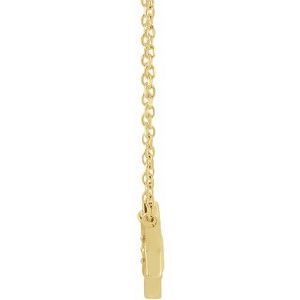 14K Yellow Gold Round 2Mm G-H I1 .03 Ct Natural Diamond Petite Star Of David Necklace, Length: 18 In
