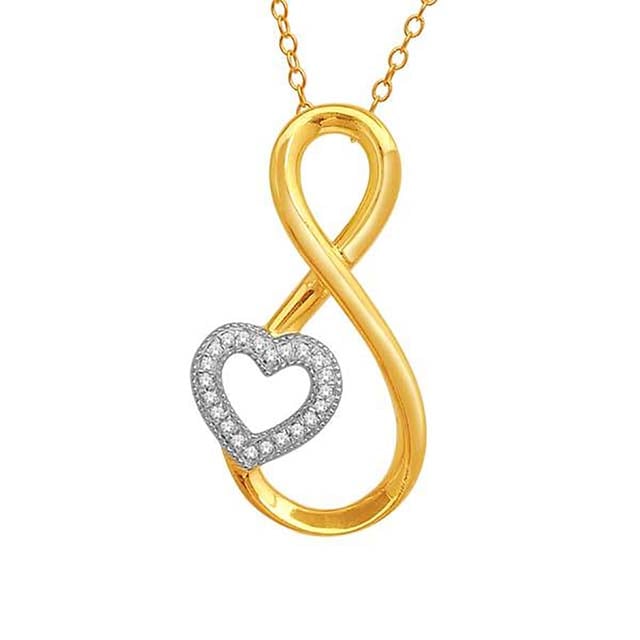 10K Yellow Gold 0.06 Cttw Diamond Ladies Charms