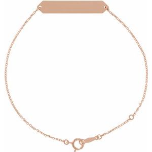 14K Rose Gold 33 X 6 Mm 7-8 In Polished 7-8 Inch Geometric Bracelet
