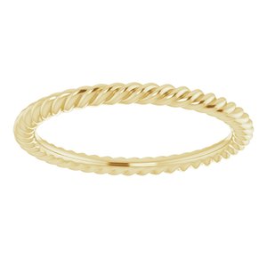 14K Yellow Or White Gold 1.3 mm Skinny Rope Band