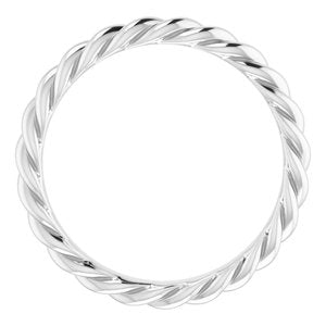 14K Yellow Or White Or Rose Gold Or Sterling Silver 3 mm Skinny Rope Band