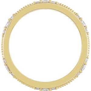14K Yellow Gold Round 2 Mm Gh Si2-Si3 1/3 Ctw Natural Diamond Eternity Band Size 5
