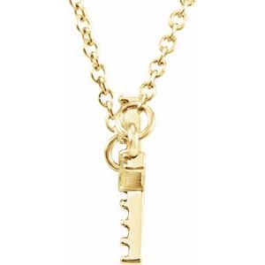14K Yellow Gold Round 19.5 X 10.8 Mm 1Mm G-H Si1-Si2 1/10 Ctw Lab-Grown Diamond Sideways Cross Necklace, Length: 18 In