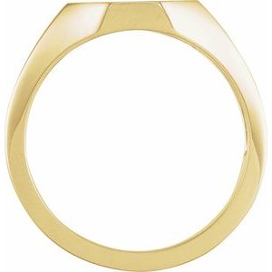 14K Yellow Gold 12.38 X 12.12 Mm Brush Polished Mens Octogon Signet Ring Size 10