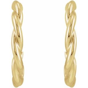 14K Yellow Gold Twisted Hoop Earrings