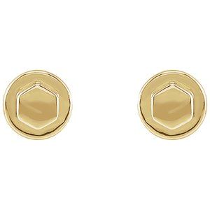 14K Yellow Gold Bolt Earrings