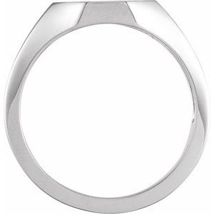 Sterling Silver 12.38 X 12.12 Mm Brush Polished Mens Octogon Signet Ring Size 10