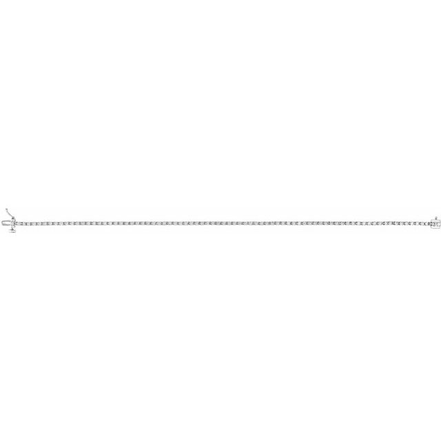 14K Yellow Or White Or Rose Gold Round Si, G-H Polished Lab-Grown Diamond Line 7 1/4 In Bracelet