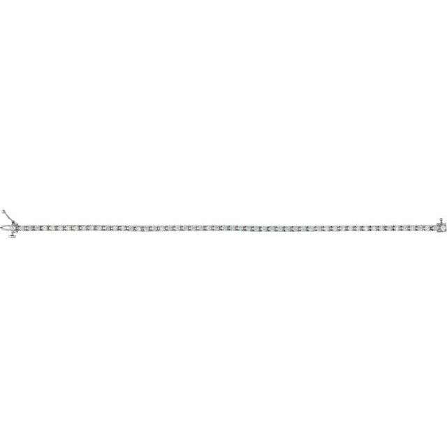 14K Yellow Or White Or Rose Gold Round Si, G-H Polished Lab-Grown Diamond Line 7 1/4 In Bracelet