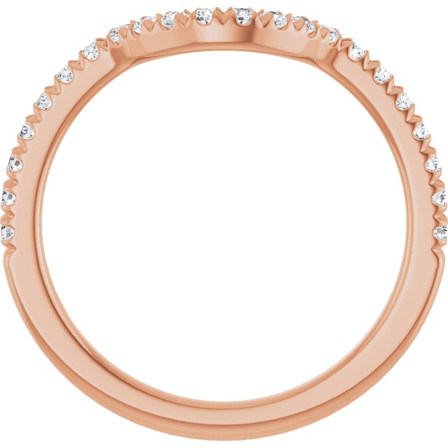 14K Rose Or Yellow Or White Gold Round 1.5 Mm Polished 1/4 Ctw Natural Diamond French-Set Contour Band, Size 7