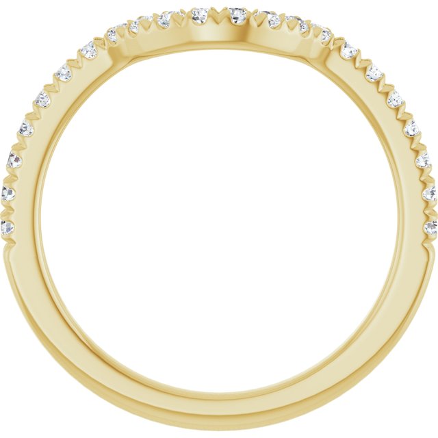 14K Rose Or Yellow Or White Gold Round 1.5 Mm Polished 1/4 Ctw Natural Diamond French-Set Contour Band, Size 7