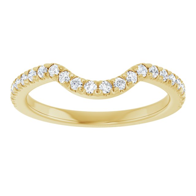 14K Rose Or Yellow Or White Gold Round 1.5 Mm Polished 1/4 Ctw Natural Diamond French-Set Contour Band, Size 7
