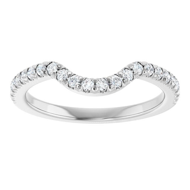 14K Rose Or Yellow Or White Gold Round 1.5 Mm Polished 1/4 Ctw Natural Diamond French-Set Contour Band, Size 7