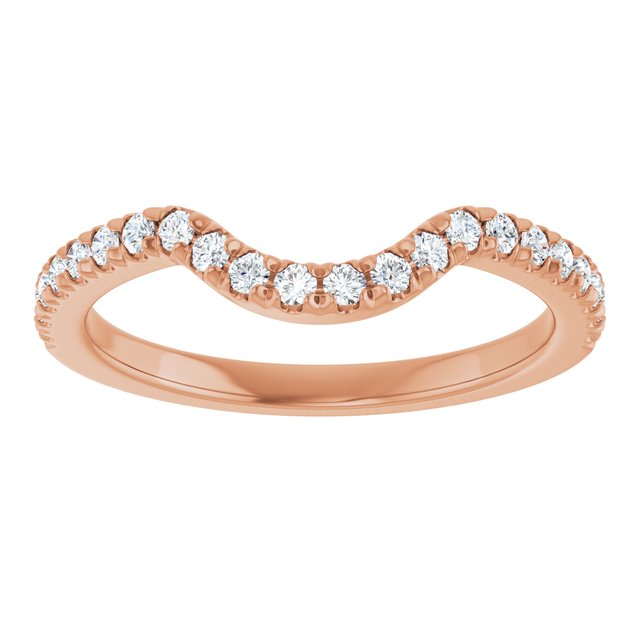 14K Rose Or Yellow Or White Gold Round 1.5 Mm Polished 1/4 Ctw Natural Diamond French-Set Contour Band, Size 7