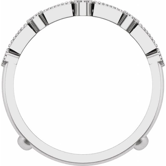 14K White Or Rose Gold Straight Baguette 2.8 X 1.4 Mm Polished 1/2 Ctw Natural Diamond Ring Guard, Size 7