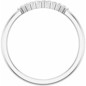 14K White Gold Marquise 9 X 4.5 Mm Si2-Si3, Gh :: 1/4 Ctw Polished 1/4 Ctw Natural Diamond Band Size 7