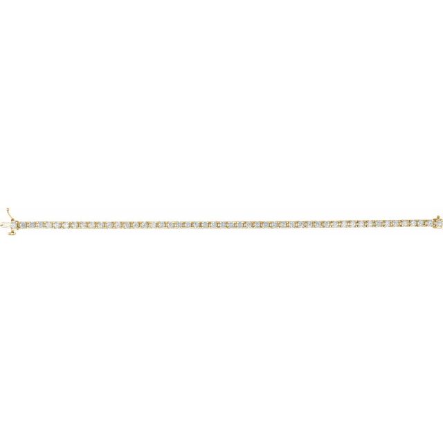 14K Yellow Or White Or Rose Gold Round Si, G-H Polished Lab-Grown Diamond Line 7 1/4 In Bracelet