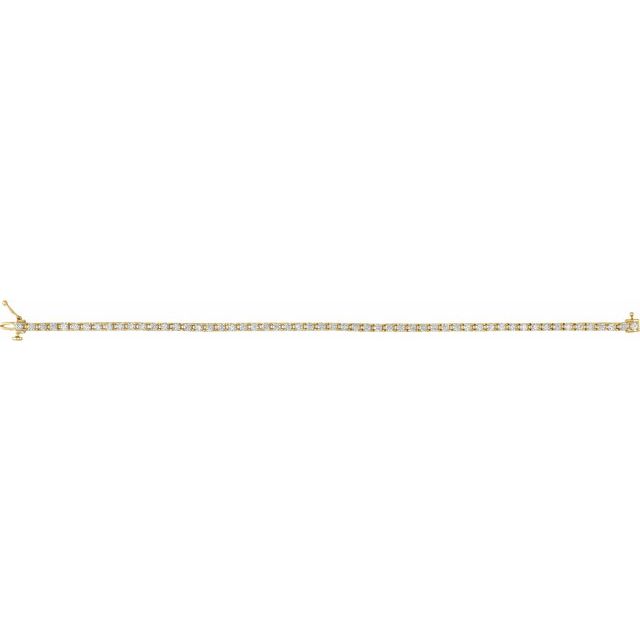 14K Yellow Or White Or Rose Gold Round Si, G-H Polished Lab-Grown Diamond Line 7 1/4 In Bracelet