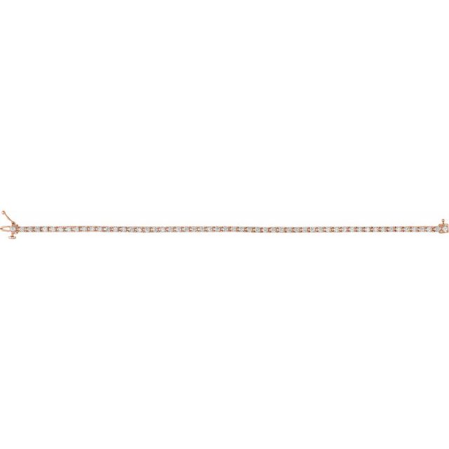 14K Yellow Or White Or Rose Gold Round I1, G-H Polished Natural Diamond Line 7 1/4 In Bracelet