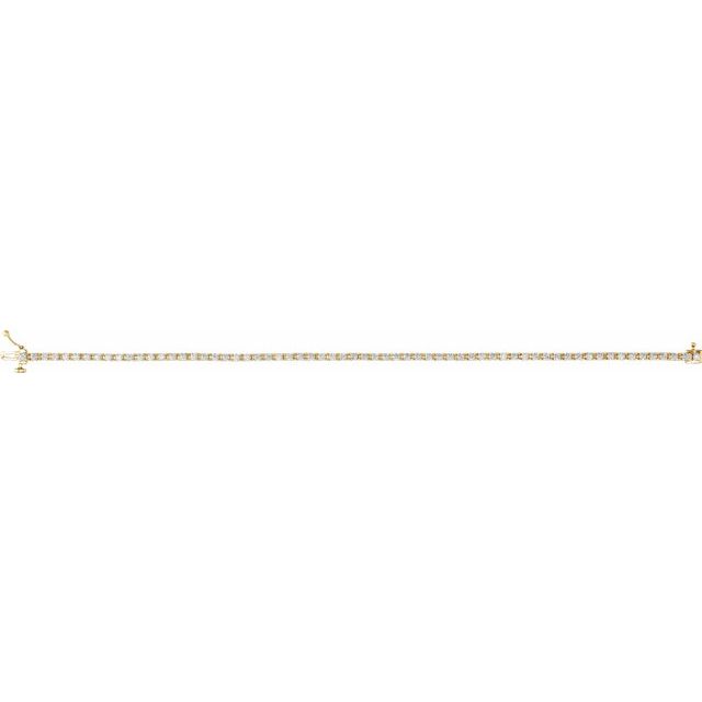 14K Yellow Or White Or Rose Gold Round I1, G-H Polished Natural Diamond Line 7 1/4 In Bracelet
