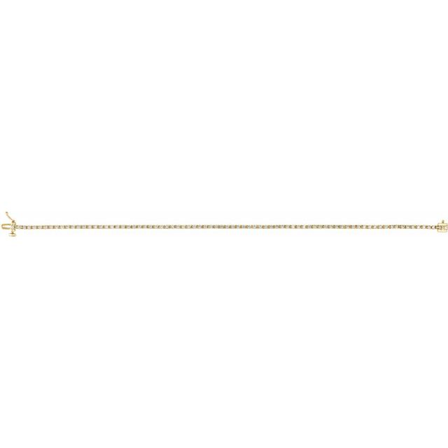 14K Yellow Or White Or Rose Gold Round I1, G-H Polished Natural Diamond Line 7 1/4 In Bracelet