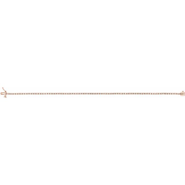 14K Yellow Or White Or Rose Gold Round I1, G-H Polished Natural Diamond Line 7 1/4 In Bracelet