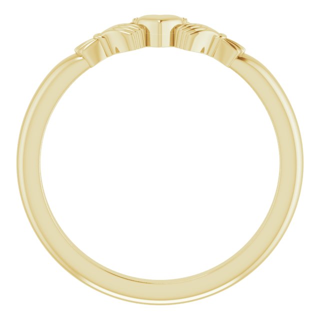 10K Yellow Gold Polished Claddagh Ring, Size 7