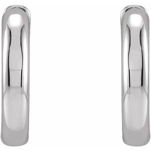Sterling Silver Pair Hinged Hoop Earrings, Length: 15 Mm, Thickness: 2.6 Mm