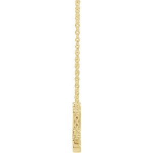 14K Yellow Gold 35.32 X 8.25 Mm 18 In Polished "Believe" Necklace