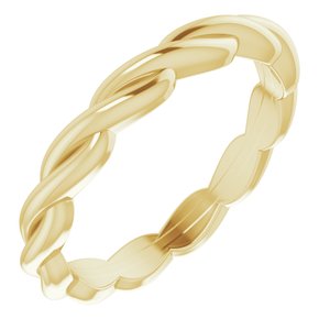 14K Yellow Or White Or Rose Gold Or Sterling Silver Or Platinum Woven-Design Band