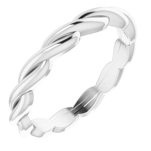 14K Yellow Or White Or Rose Gold Or Sterling Silver Or Platinum Woven-Design Band