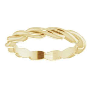 14K Yellow Or White Or Rose Gold Or Sterling Silver Or Platinum Woven-Design Band