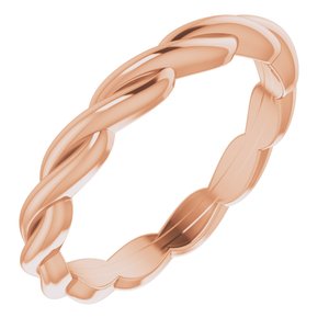 14K Yellow Or White Or Rose Gold Or Sterling Silver Or Platinum Woven-Design Band