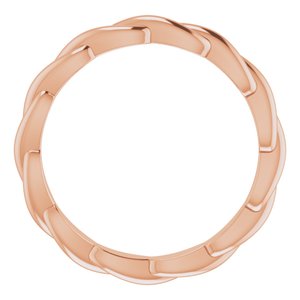 14K Yellow Or White Or Rose Gold Or Sterling Silver Or Platinum Woven-Design Band