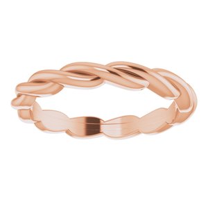 14K Yellow Or White Or Rose Gold Or Sterling Silver Or Platinum Woven-Design Band