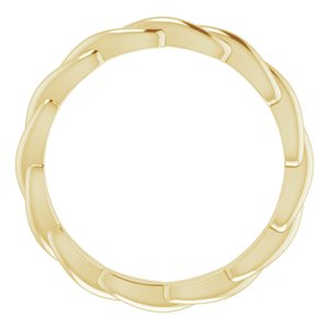 14K Yellow Or White Or Rose Gold Or Sterling Silver Or Platinum Woven-Design Band