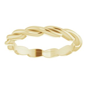 14K Yellow Or White Or Rose Gold Or Sterling Silver Or Platinum Woven-Design Band