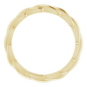 14K Yellow Or White Or Rose Gold Or Sterling Silver Or Platinum Woven-Design Band