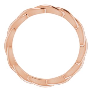 18K Yellow Or Rose Gold Woven-Design Band