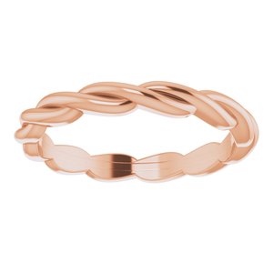 18K Yellow Or Rose Gold Woven-Design Band