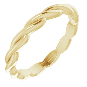 14K Yellow Or White Or Rose Gold Or Sterling Silver Or Platinum Woven-Design Band