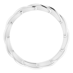 14K Yellow Or White Or Rose Gold Or Sterling Silver Or Platinum Woven-Design Band