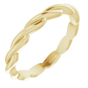 14K Yellow Or White Or Rose Gold Or Sterling Silver Or Platinum Woven-Design Band